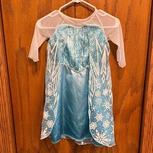 Girls Blue Snow Princess Costume Dress with Cape Elsa Disney Costume